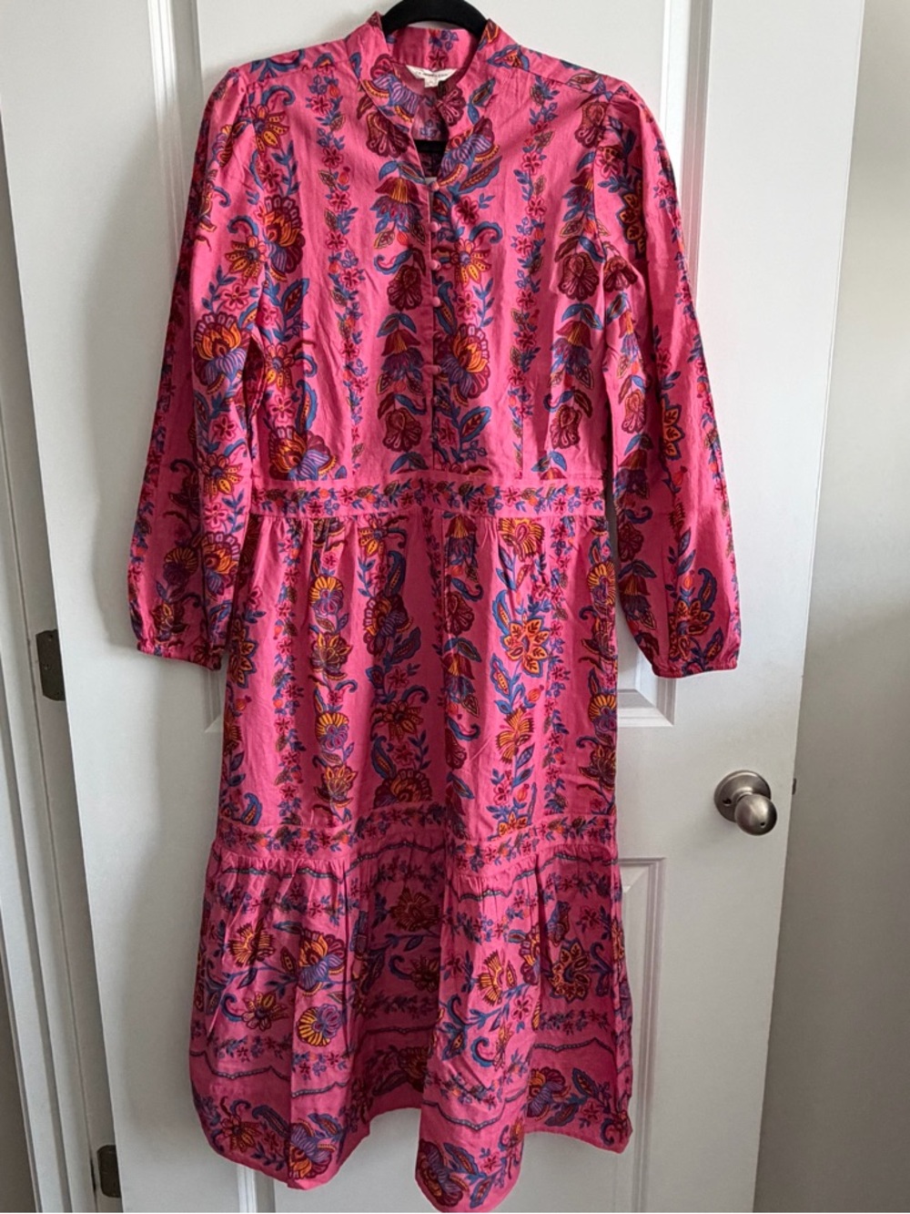 Printfresh Pink Floral Maxi Dress with Folklore Motif - Picture 5 of 12